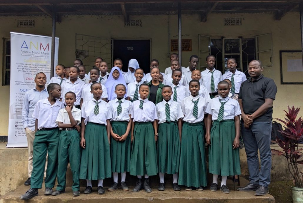 ElimuTech Digital Innovation Club opening day at Akeri Secondary School with students and facilitators in Arusha